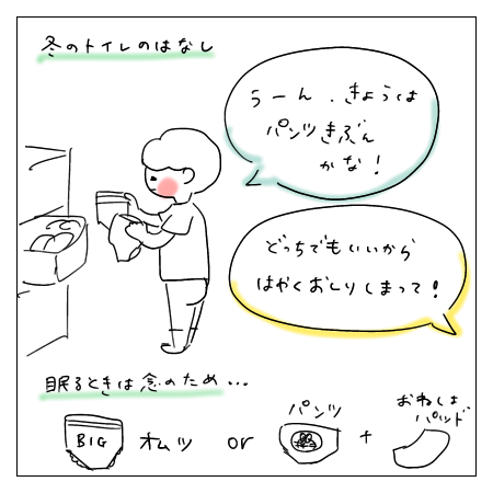冬のトイレは